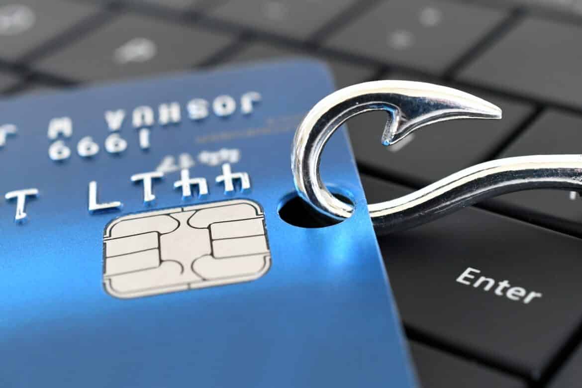 phishing scam hook with credit card